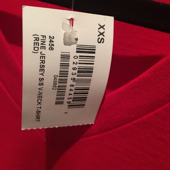 American Apparel Red V Neck T-shirt XXS - Picture 5 of 5